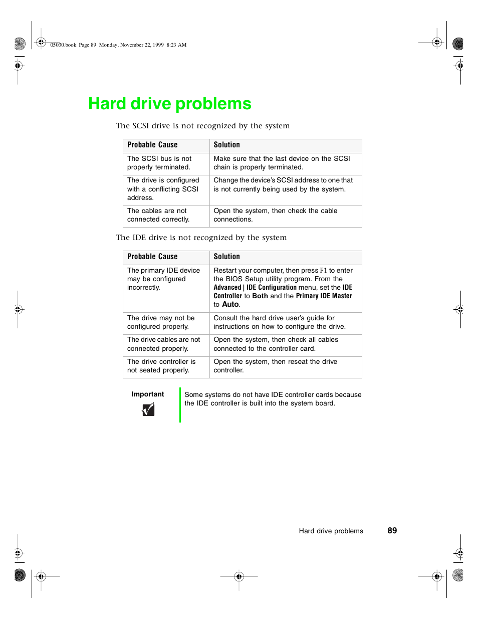 Hard drive problems | Gateway E-5400 User Manual | Page 96 / 130