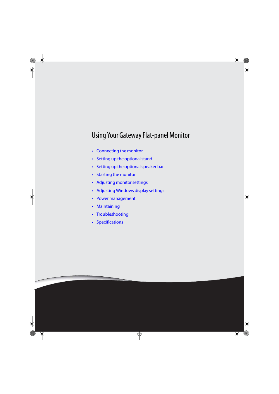 Using your gateway flat-panel monitor | Gateway FPD1775W User Manual | Page 5 / 38