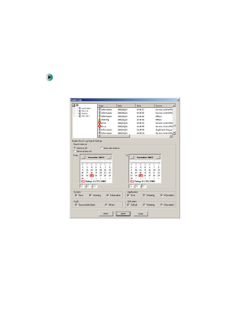 Managing event logs, Viewing an event log, To view an event log | Gateway 860 User Manual | Page 69 / 96