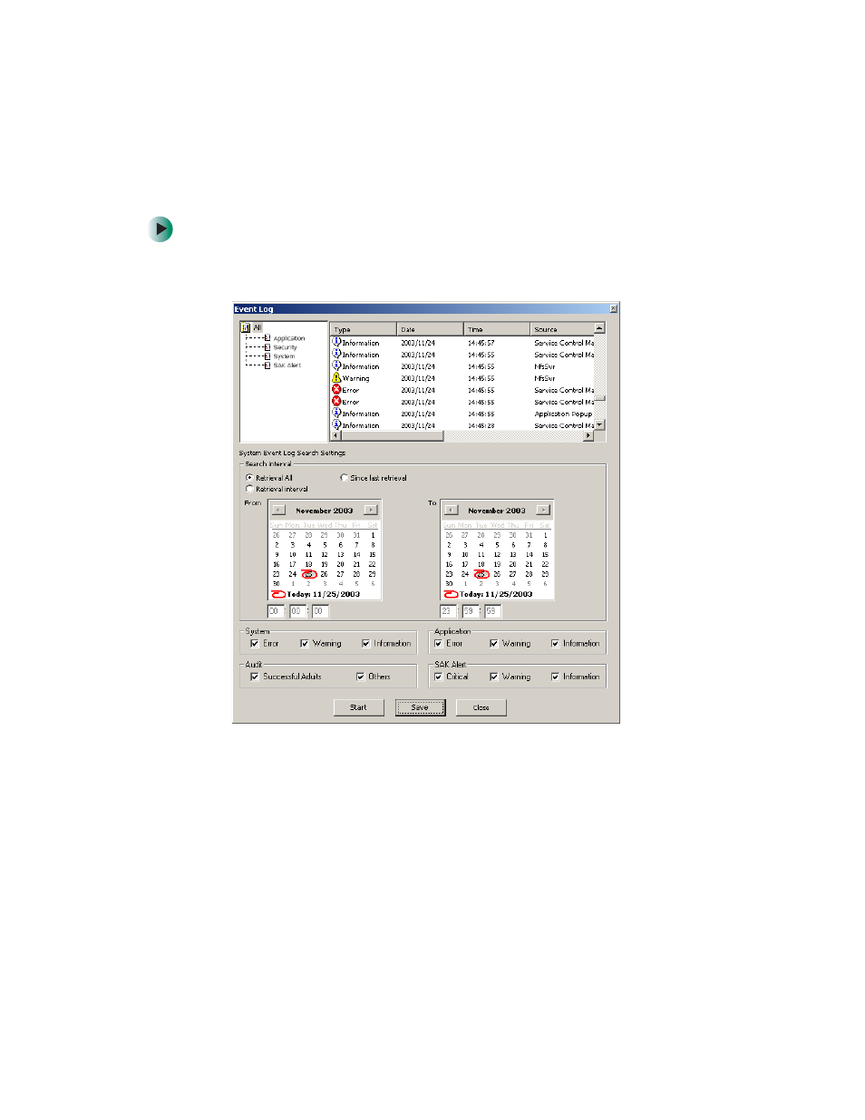 Searching for specific types of events, To search for specific types of events | Gateway 860 User Manual | Page 72 / 96