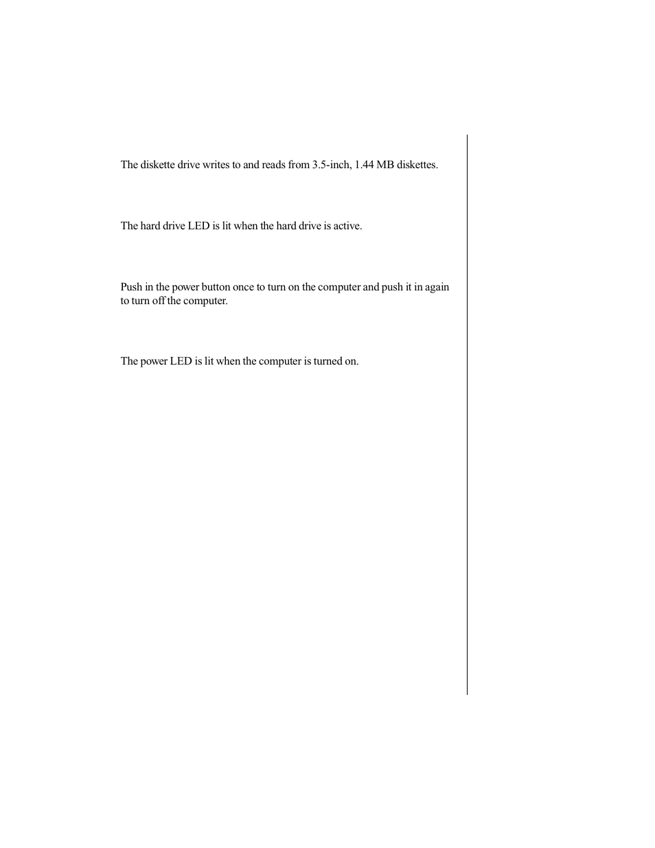 Diskette drive, Hard drive led, Power button | Power led | Gateway E-5200 User Manual | Page 24 / 46