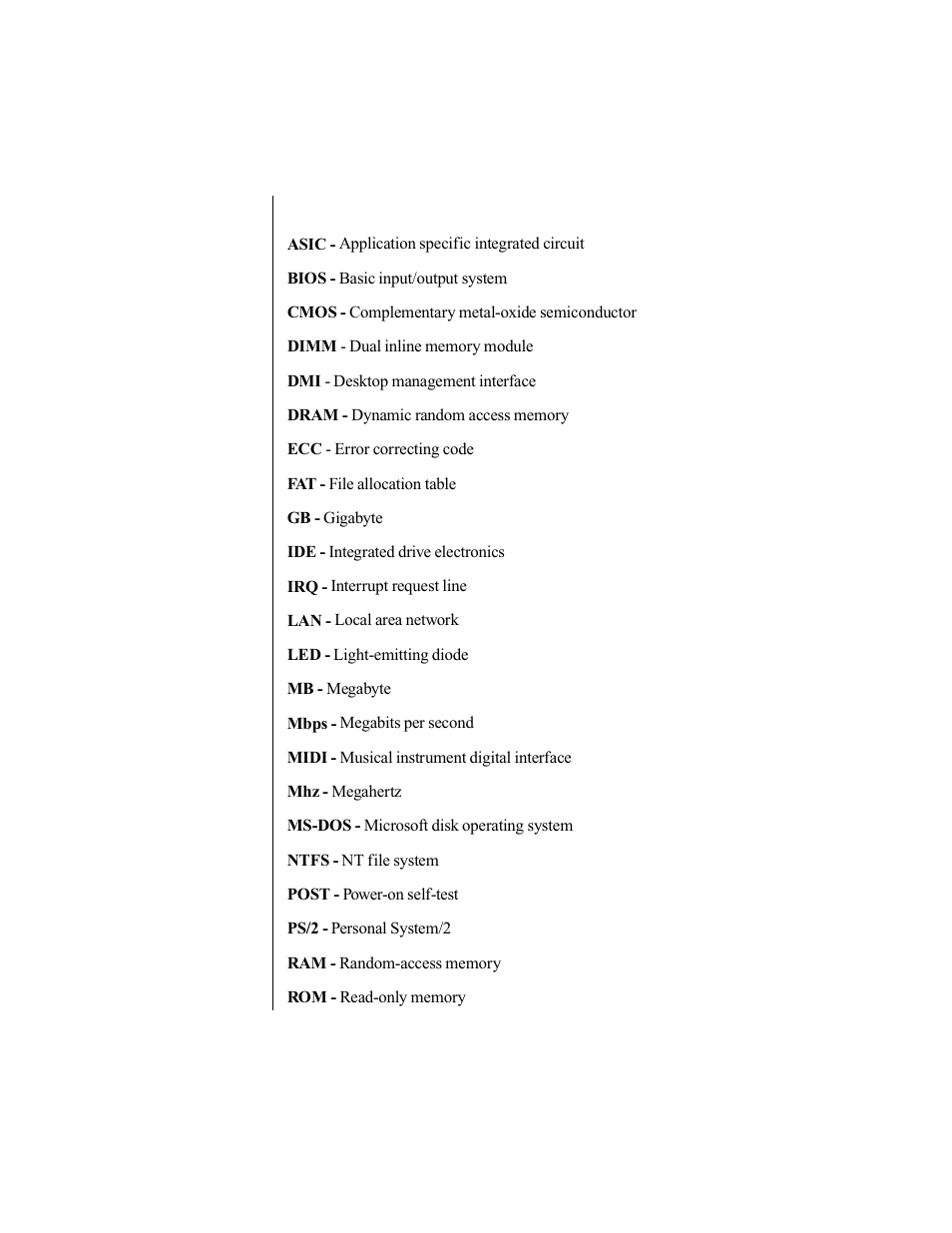 Acronyms and abbreviations | Gateway E-5200 User Manual | Page 33 / 46