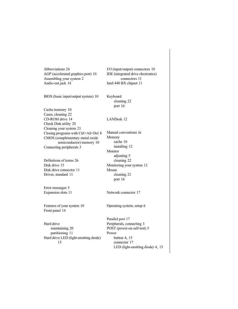 Index | Gateway E-5200 User Manual | Page 44 / 46