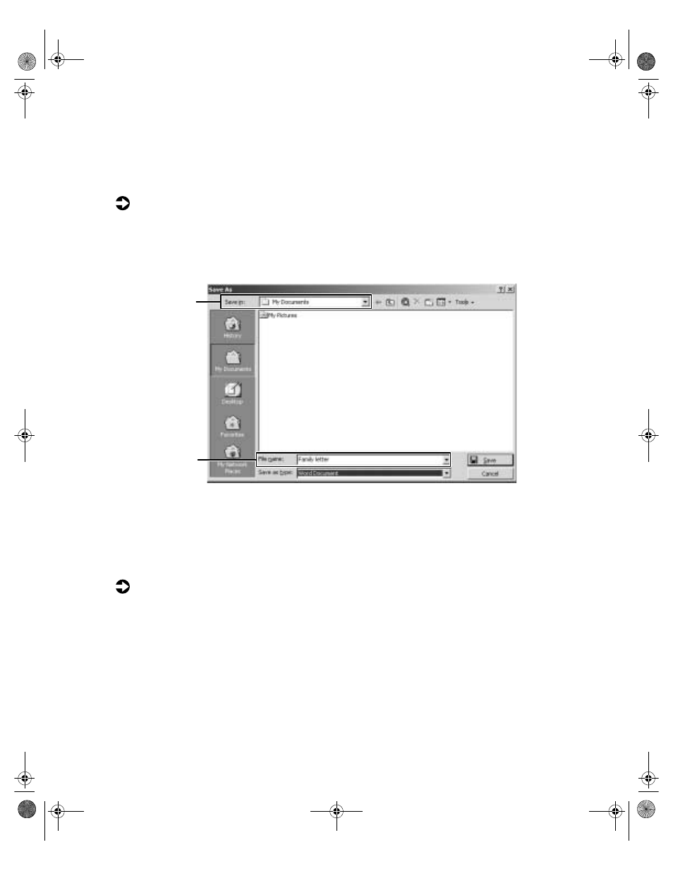 Saving a document, Opening a document, Saving a document opening a document | Gateway PC User Manual | Page 42 / 110