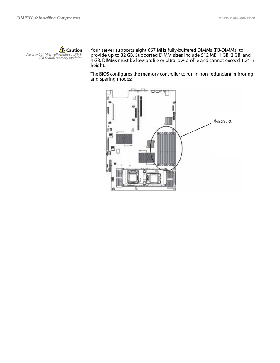 Installing memory | Gateway E-9525R User Manual | Page 46 / 130