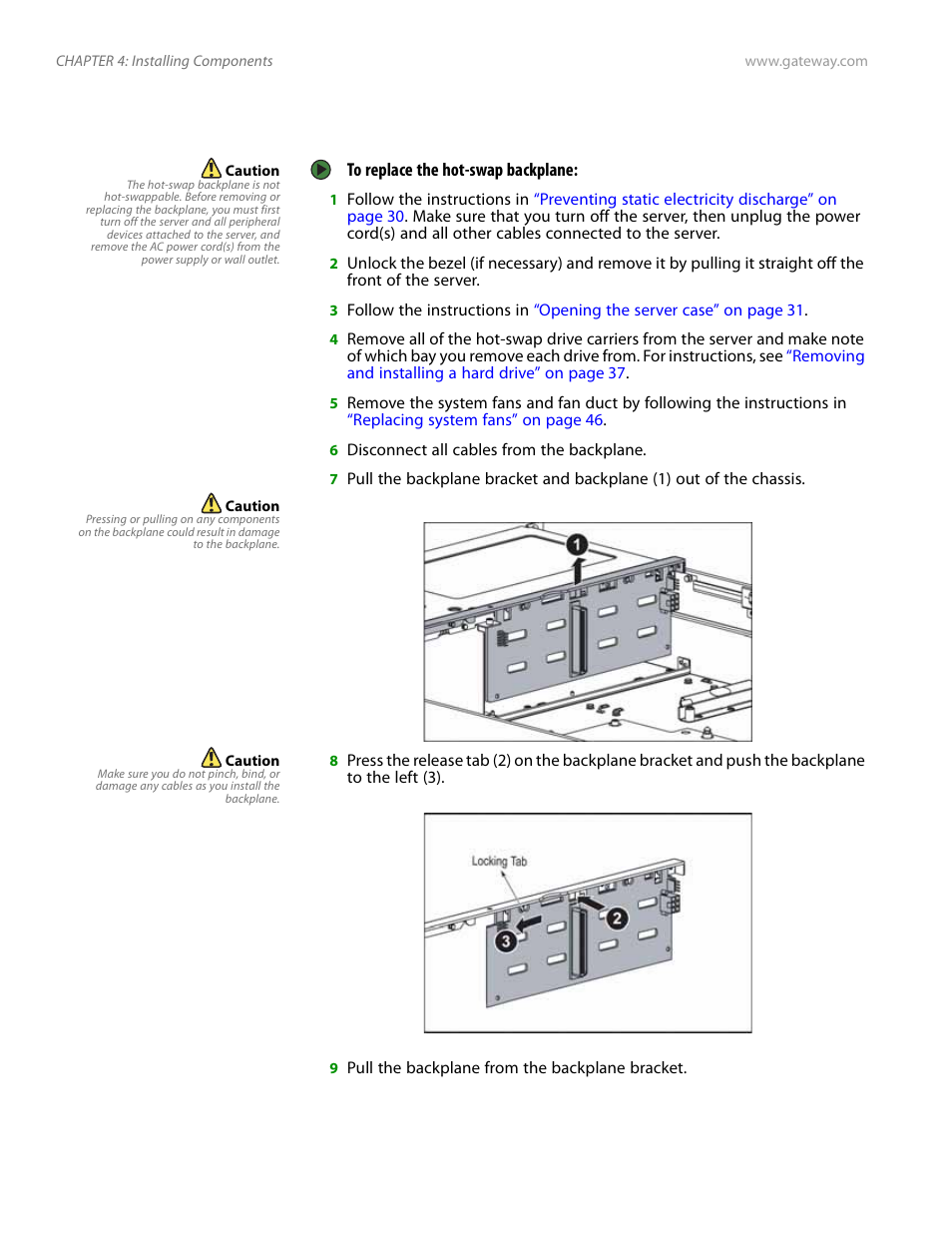 Replacing the hot-swap backplane | Gateway E-9525R User Manual | Page 60 / 130