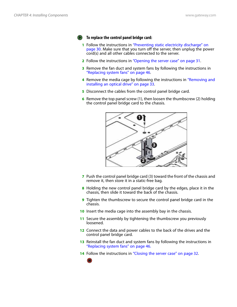 Replacing the control panel bridge card | Gateway E-9525R User Manual | Page 66 / 130