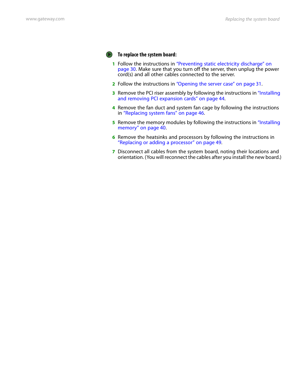 Replacing the system board | Gateway E-9525R User Manual | Page 67 / 130