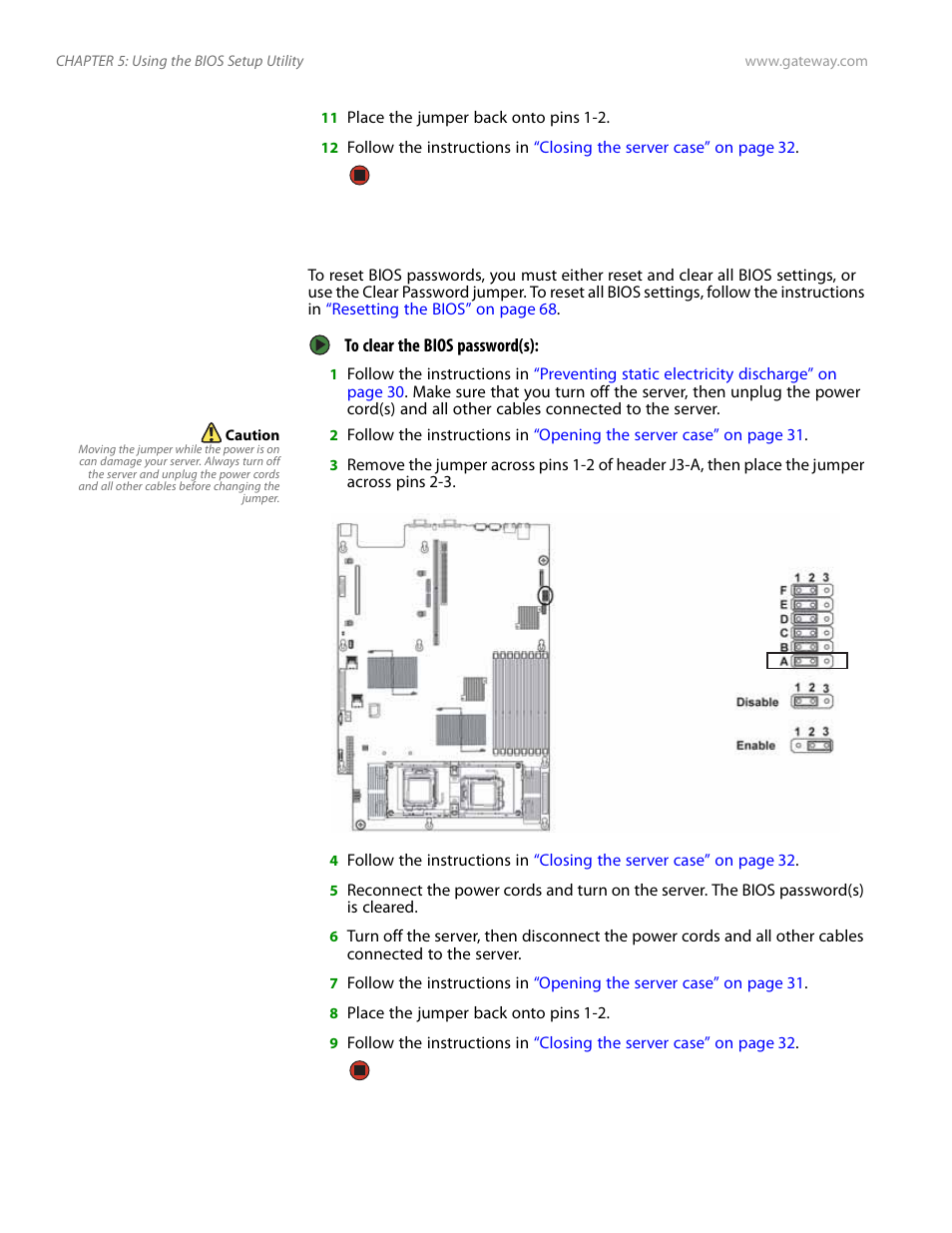 Resetting bios passwords | Gateway E-9525R User Manual | Page 76 / 130