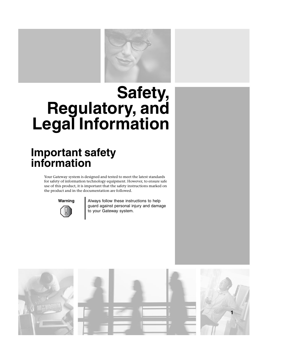 Safety, regulatory, and legal information, Important safety information, Warning | Gateway FPD 1540 User Manual | Page 25 / 32