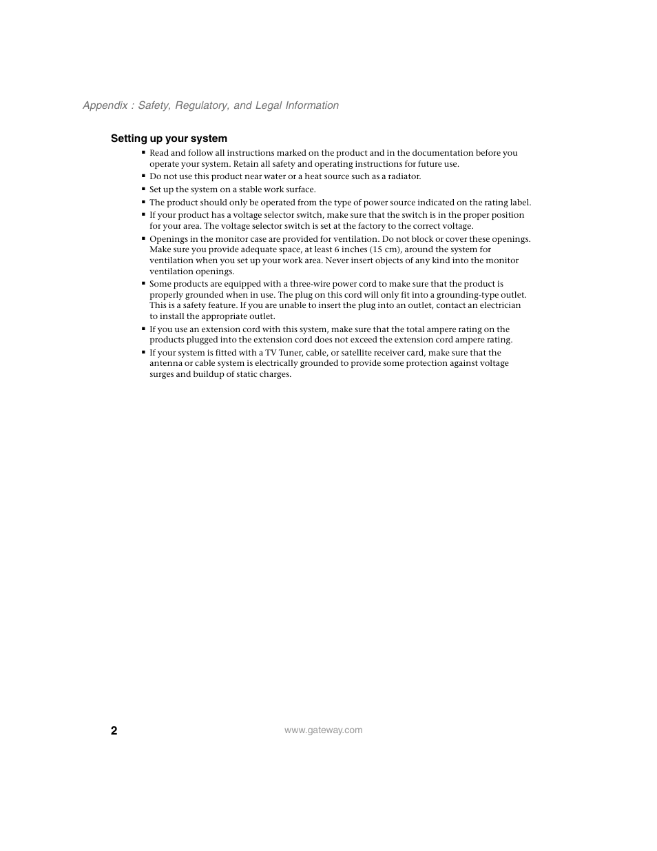 Setting up your system | Gateway FPD 1540 User Manual | Page 26 / 32