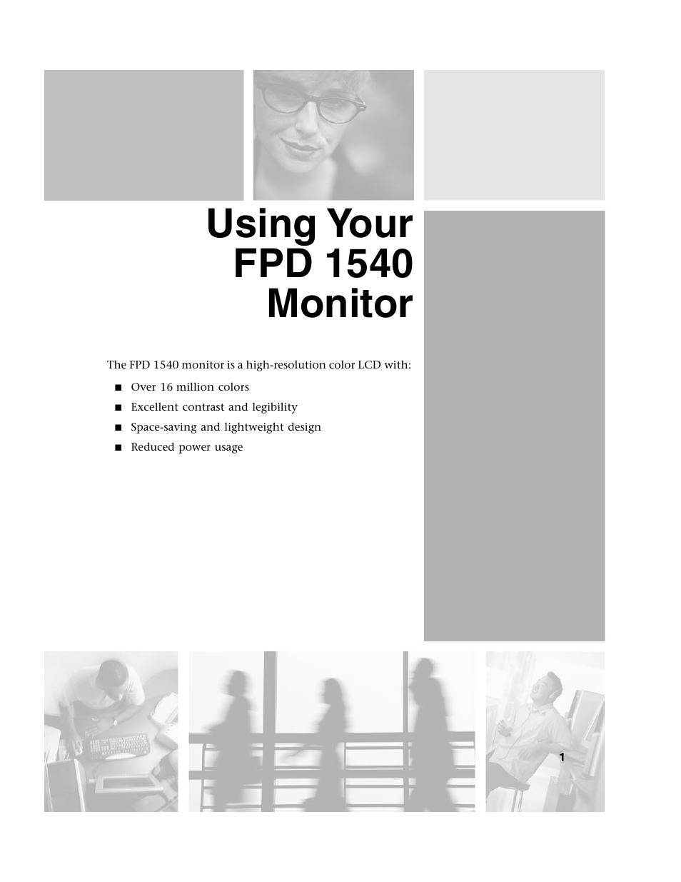 Using your fpd1540 monitor, Using your fpd 1540 monitor | Gateway FPD 1540 User Manual | Page 5 / 32