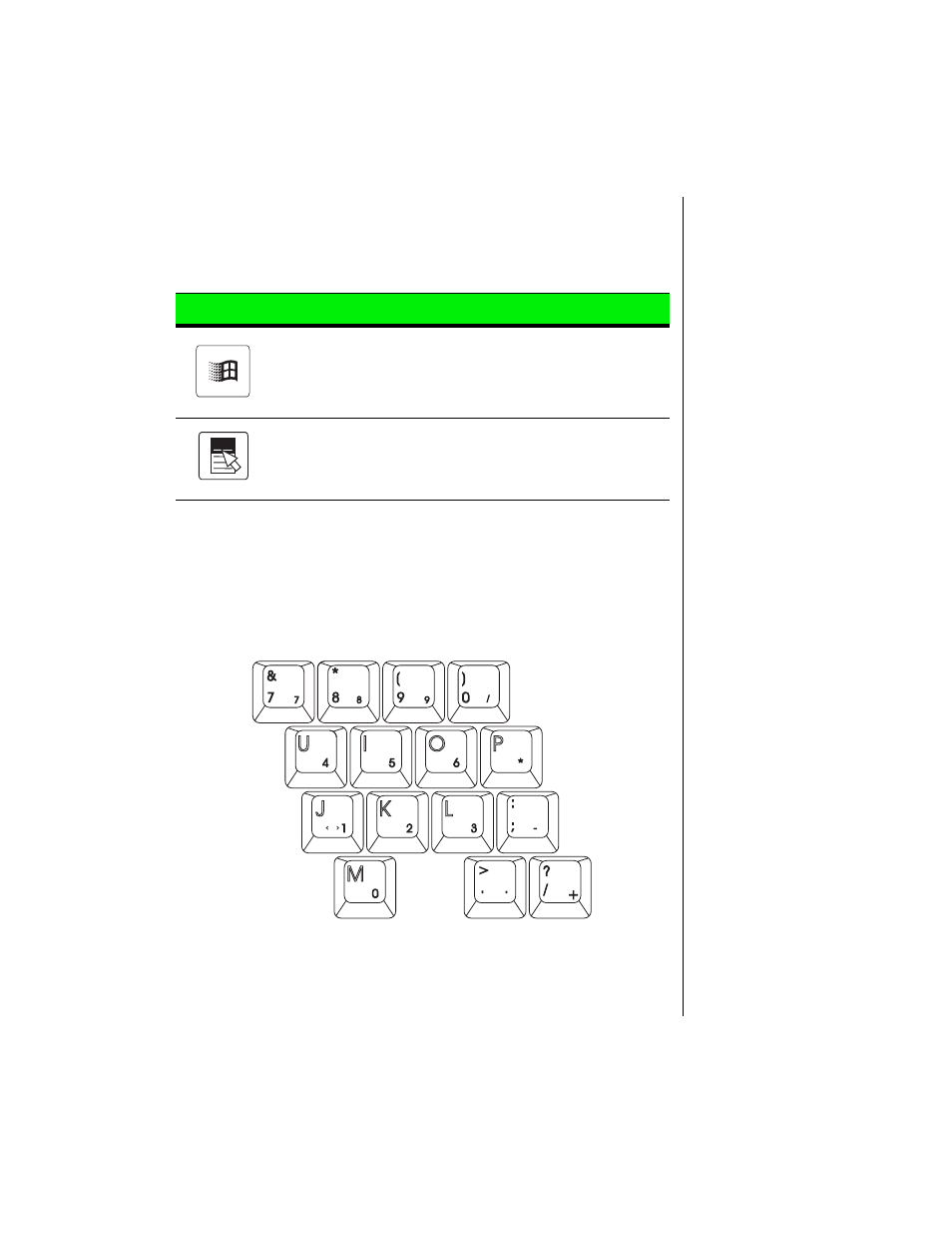Special keys, Pad lock keys, Special keys pad lock keys | Gateway TM 5150 User Manual | Page 21 / 78