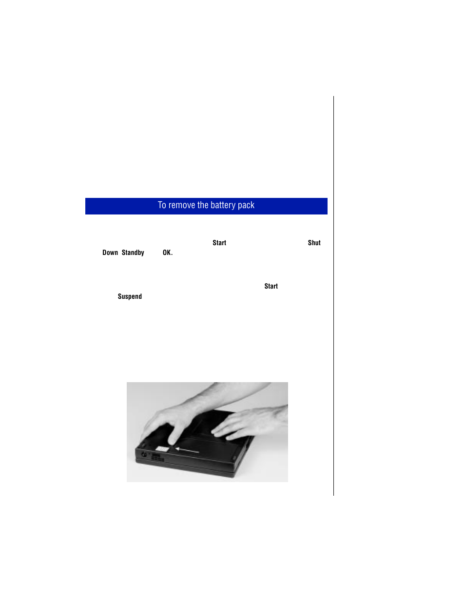 Swapping the battery pack, To remove the battery pack | Gateway TM 5150 User Manual | Page 49 / 78
