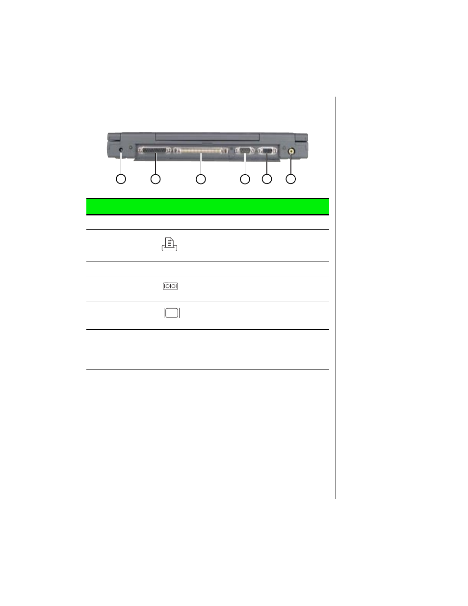 Back | Gateway TM 5150 User Manual | Page 7 / 78