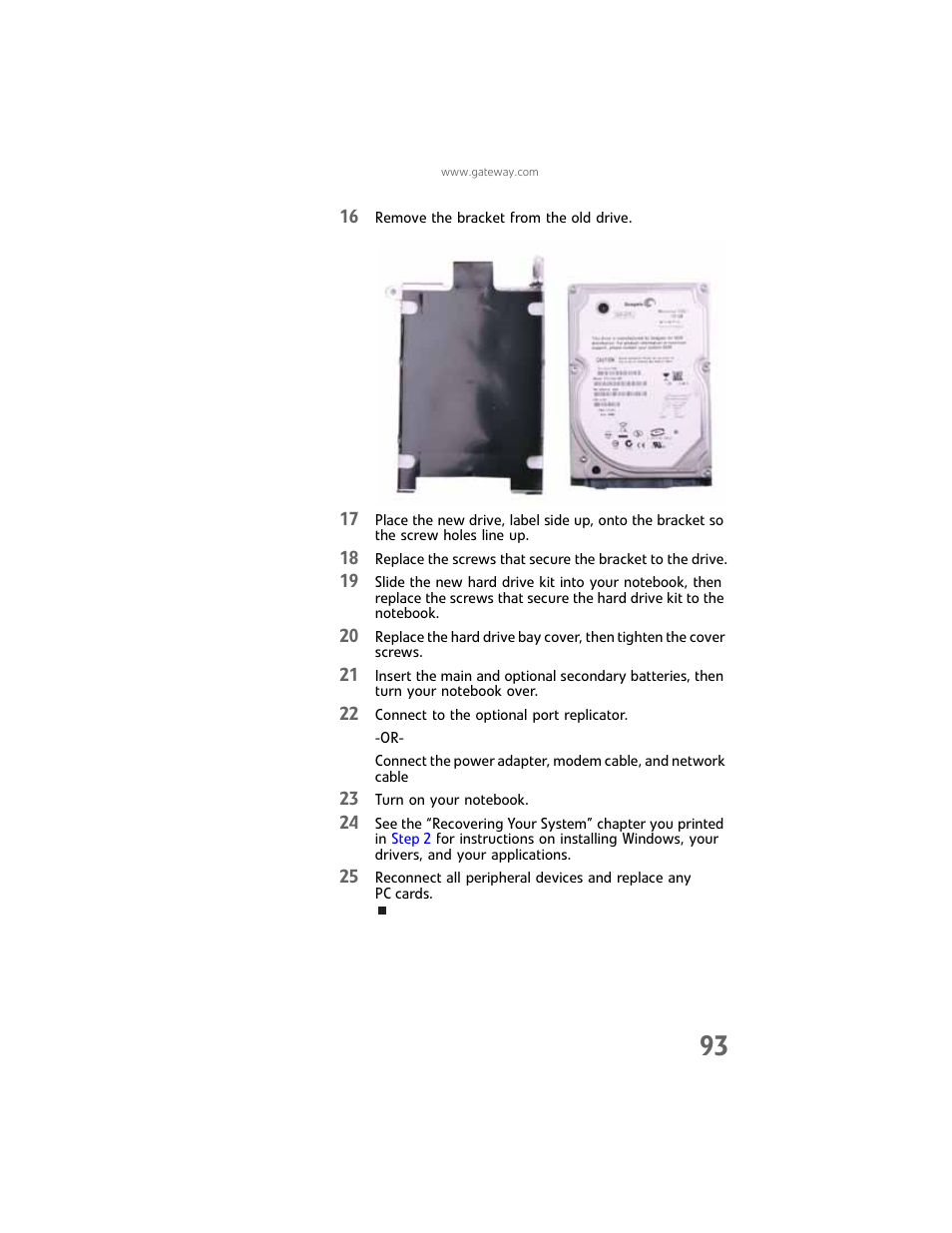 Step 24, Step 19 | Gateway Laptop User Manual | Page 101 / 152