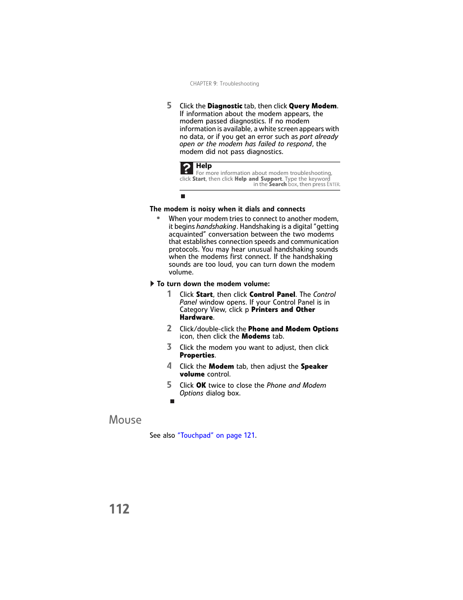 Mouse | Gateway Laptop User Manual | Page 120 / 152