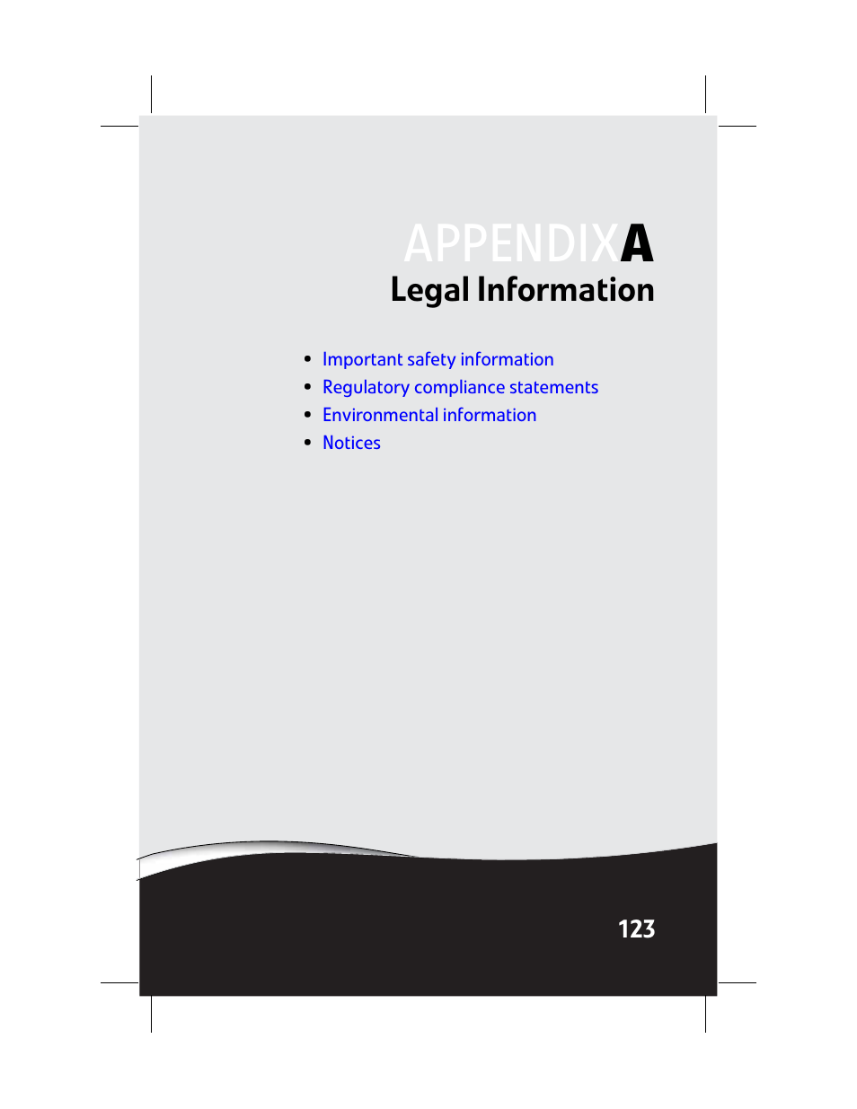 Legal information, Appendix a | Gateway Laptop User Manual | Page 131 / 152