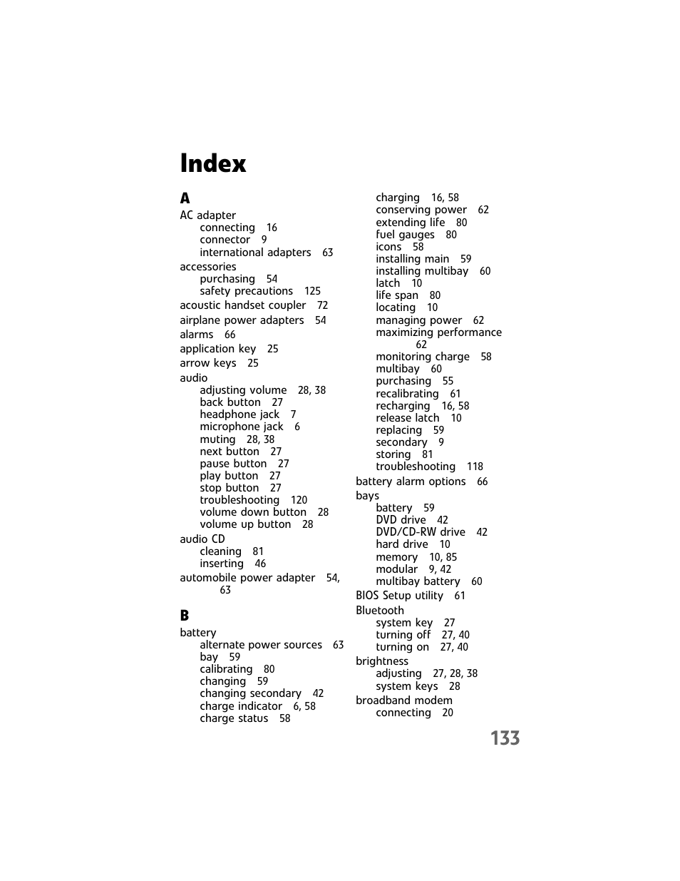 Index | Gateway Laptop User Manual | Page 141 / 152