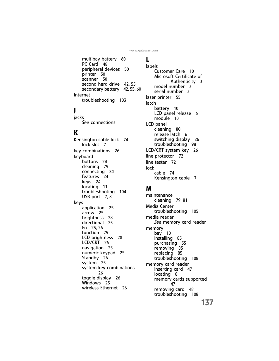 Gateway Laptop User Manual | Page 145 / 152