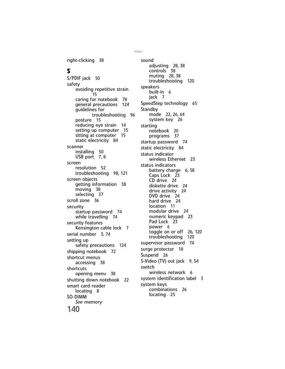 See status indicators | Gateway Laptop User Manual | Page 148 / 152