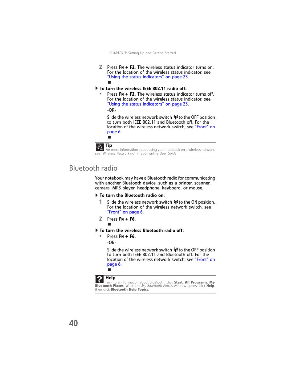 Bluetooth radio | Gateway Laptop User Manual | Page 48 / 152