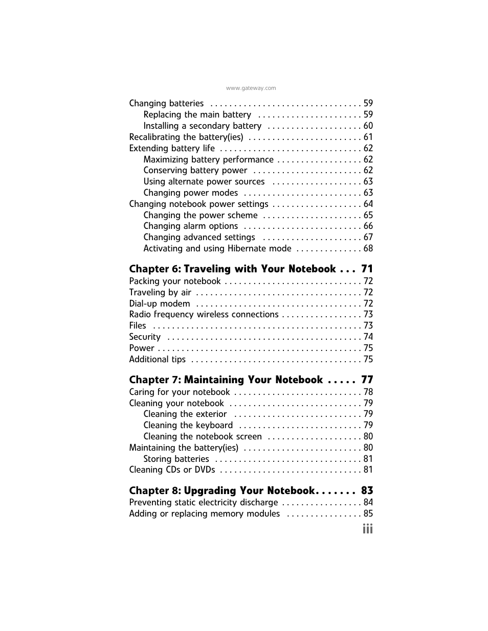 Gateway Laptop User Manual | Page 5 / 152