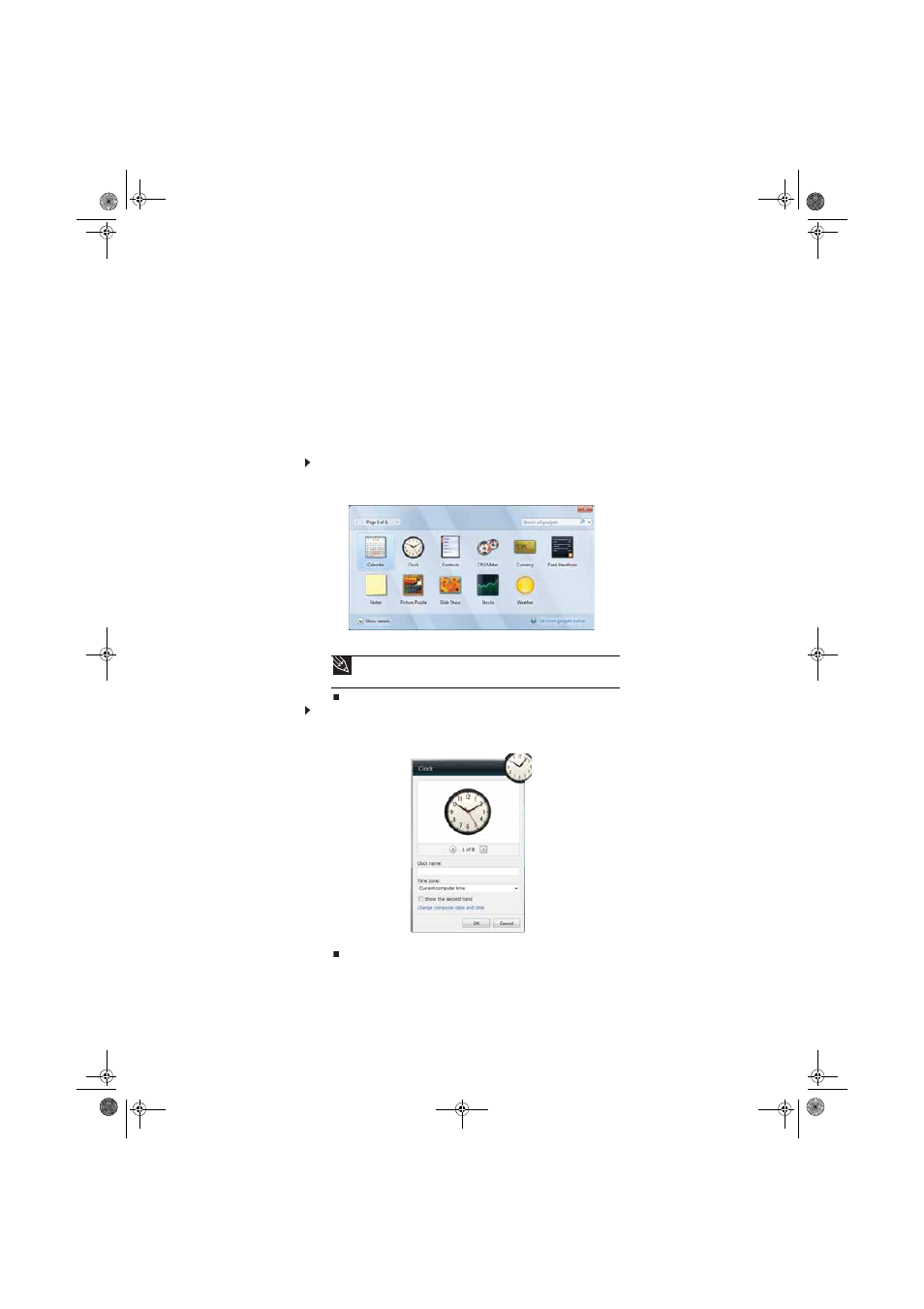 Changing gadgets, To add a gadget, To configure a gadget | Gateway eMachine 3 User Manual | Page 75 / 96