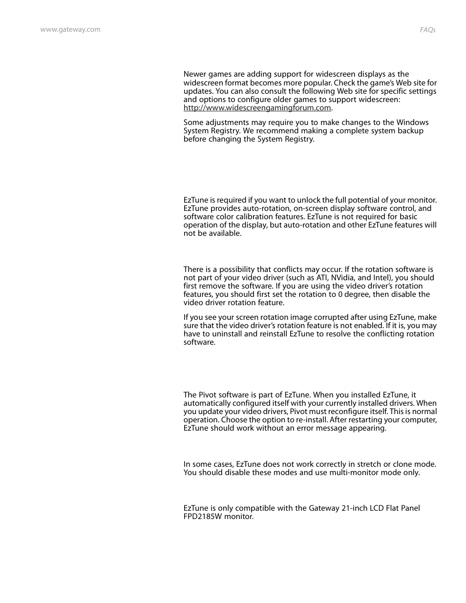 Software, Why do i need eztune | Gateway FPD2185W User Manual | Page 29 / 42