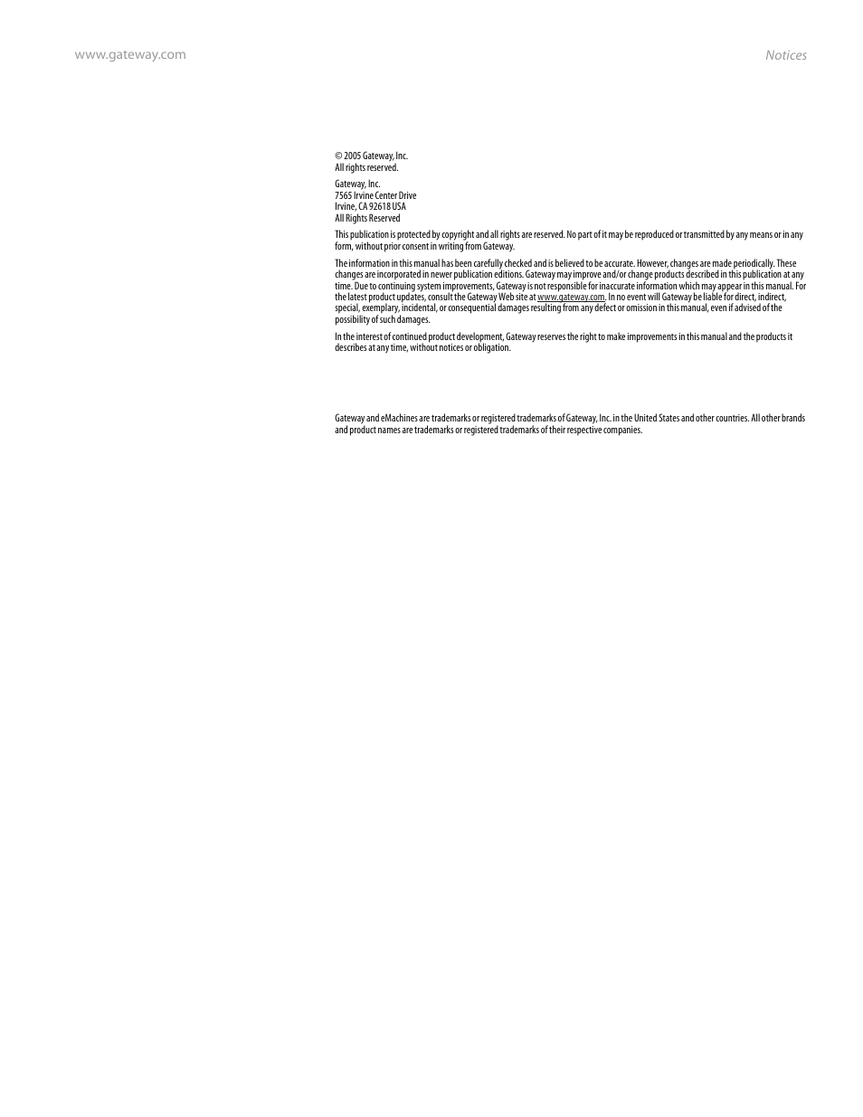 Notices | Gateway FPD2185W User Manual | Page 39 / 42