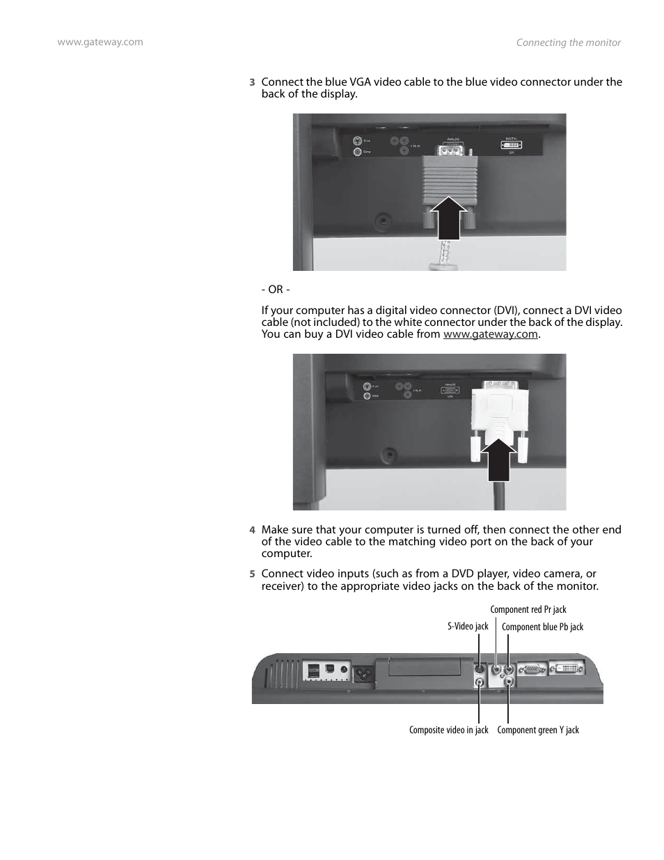 Gateway FPD2185W User Manual | Page 7 / 42