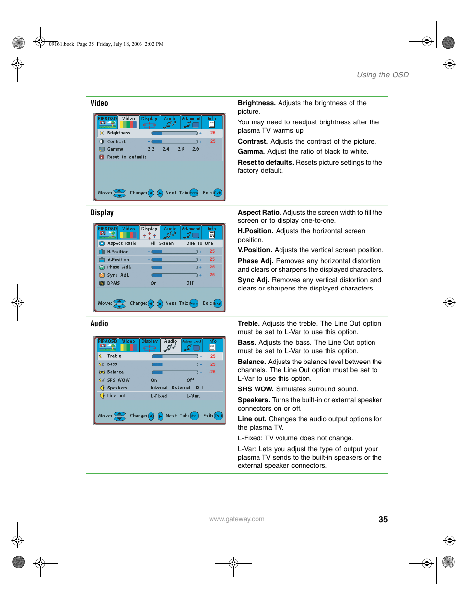 Gateway GTW-P46M103 User Manual | Page 39 / 58
