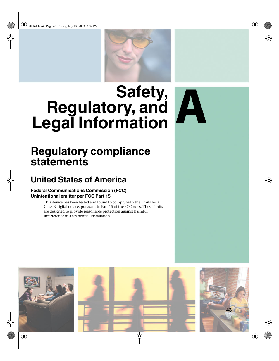 Safety, regulatory, and legal information, United states of america | Gateway GTW-P46M103 User Manual | Page 47 / 58