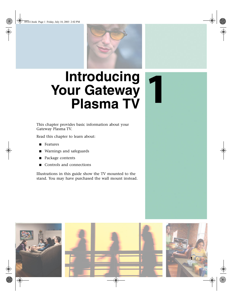 Introducing yourgateway plasmatv, Introducing your gateway plasma tv | Gateway GTW-P46M103 User Manual | Page 5 / 58