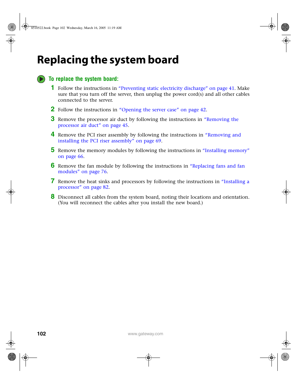 Replacing the system board | Gateway 9415 User Manual | Page 107 / 188