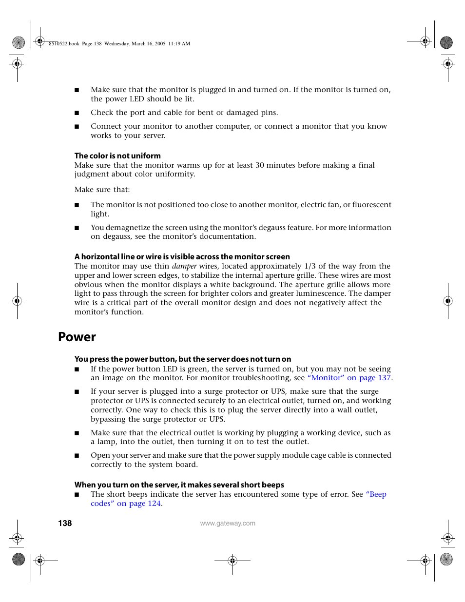 Power | Gateway 9415 User Manual | Page 143 / 188