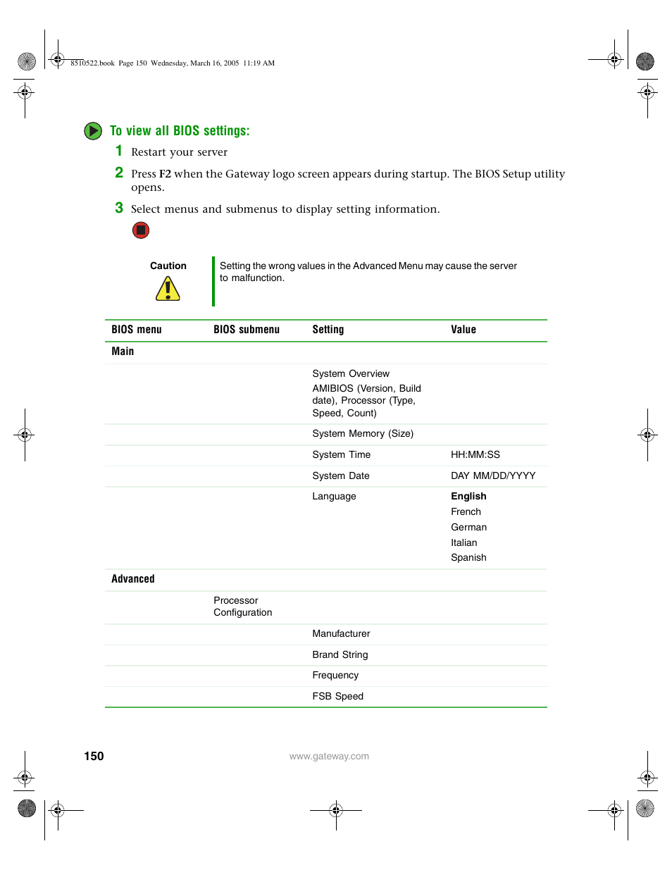 Gateway 9415 User Manual | Page 155 / 188