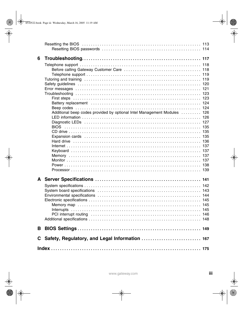 Gateway 9415 User Manual | Page 4 / 188