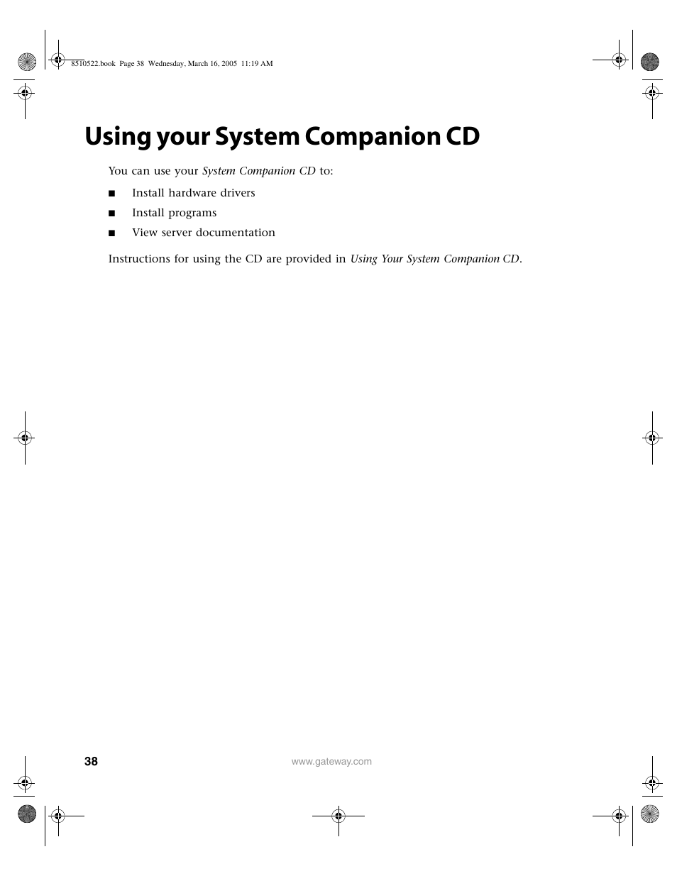 Using your system companion cd | Gateway 9415 User Manual | Page 43 / 188