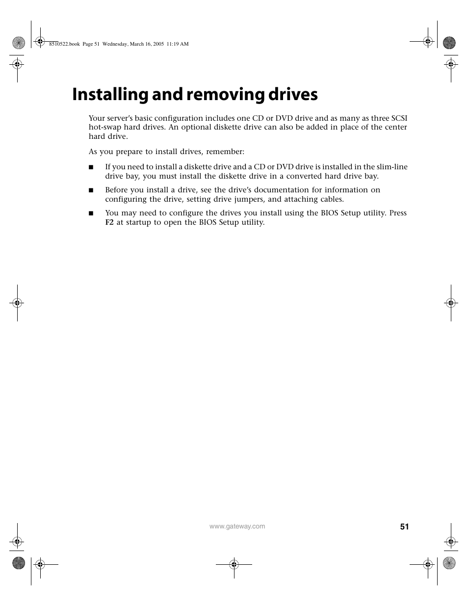 Installing and removing drives | Gateway 9415 User Manual | Page 56 / 188