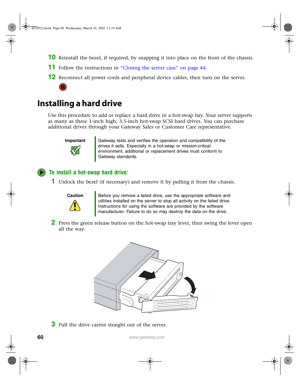 Installing a hard drive | Gateway 9415 User Manual | Page 65 / 188