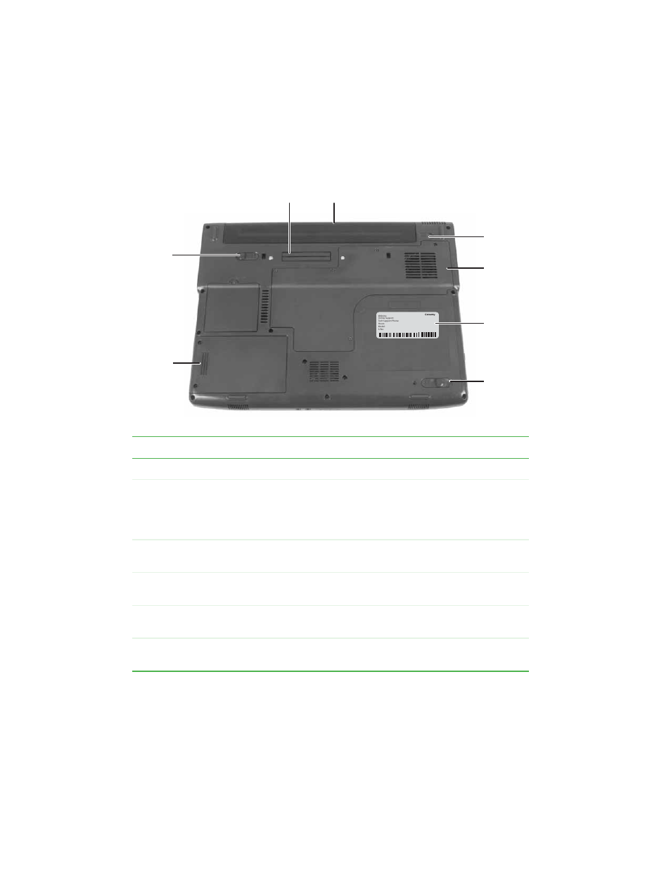 Bottom | Gateway M460 User Manual | Page 20 / 154