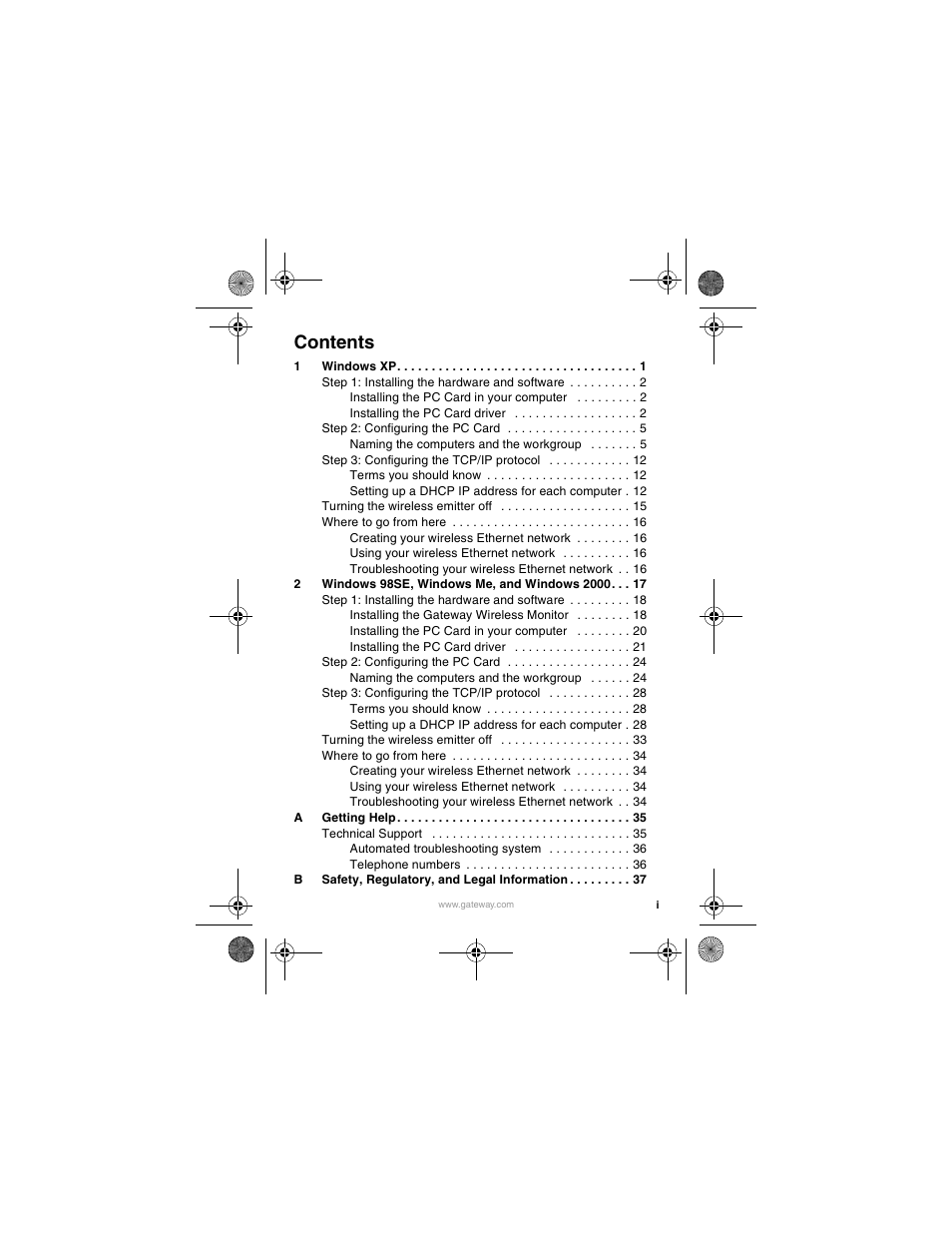 Gateway LWGC-220 User Manual | Page 3 / 48