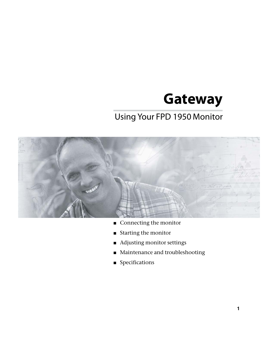 Gateway, Using your fpd 1950 monitor | Gateway FPD1950 User Manual | Page 5 / 32
