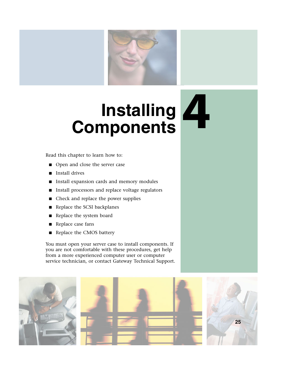 Installing components | Gateway 980 User Manual | Page 30 / 131