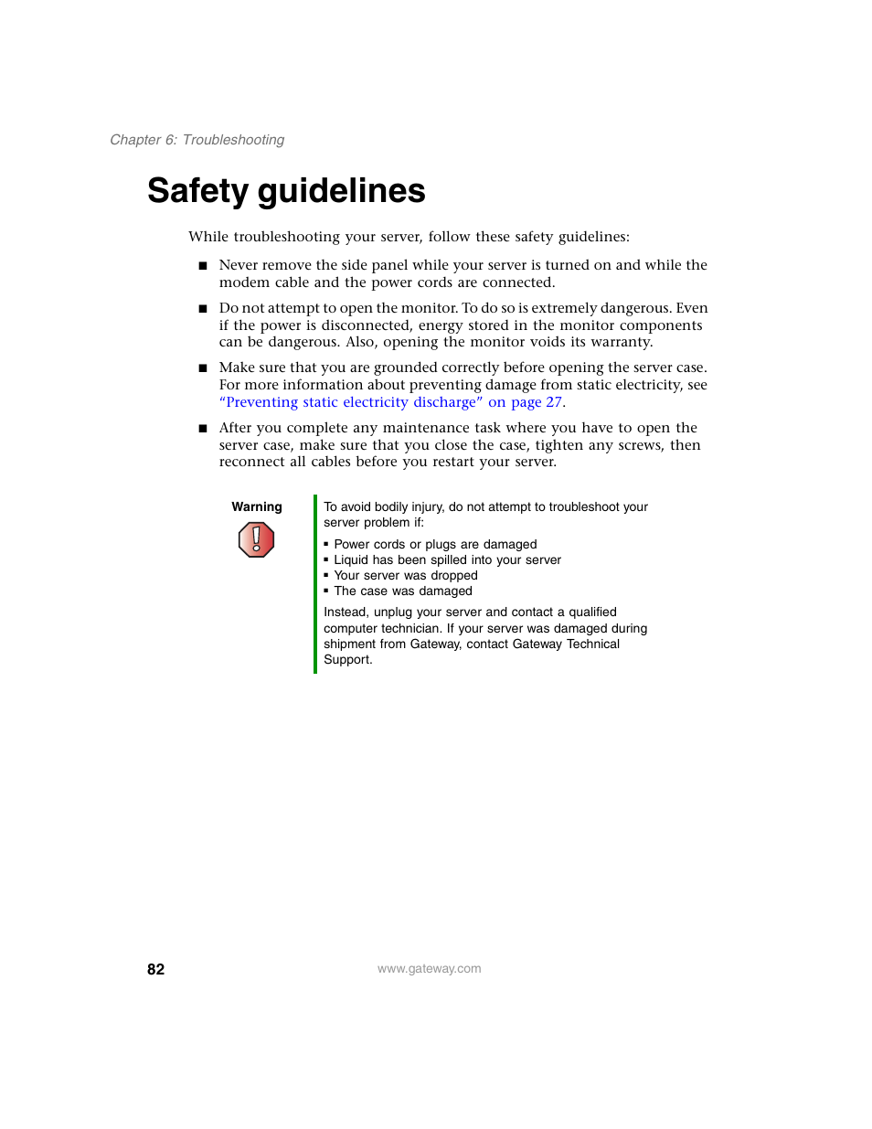 Safety guidelines | Gateway 980 User Manual | Page 87 / 131