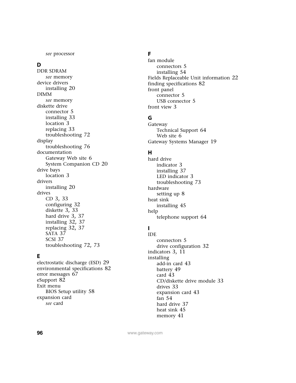 Gateway 9210 User Manual | Page 101 / 106
