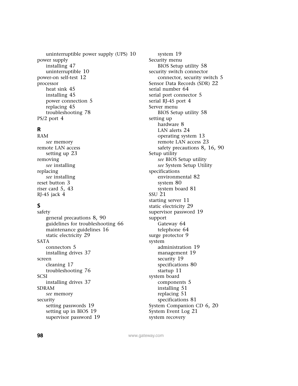 Gateway 9210 User Manual | Page 103 / 106