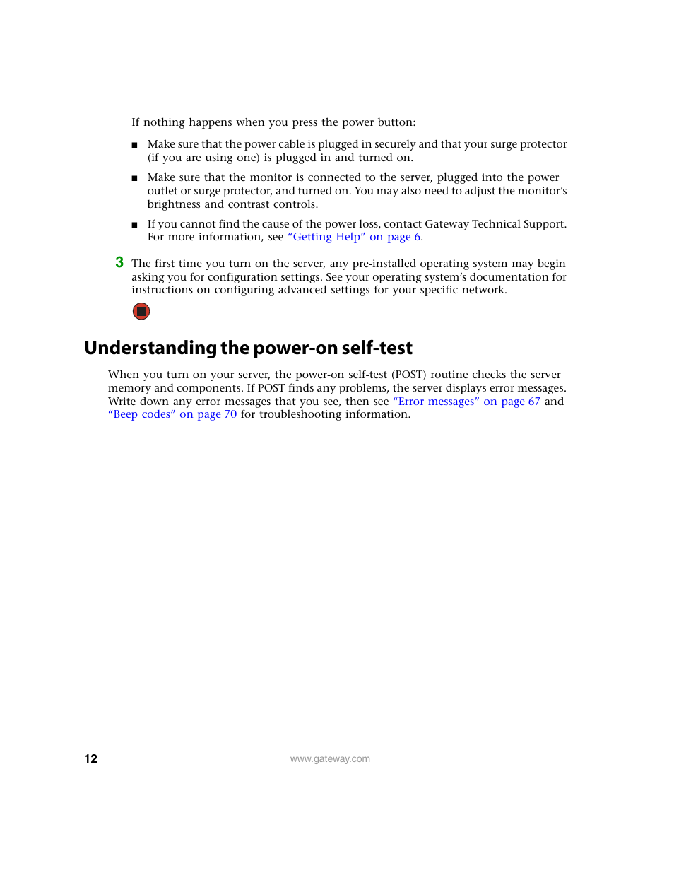 Understanding the power-on self-test | Gateway 9210 User Manual | Page 17 / 106