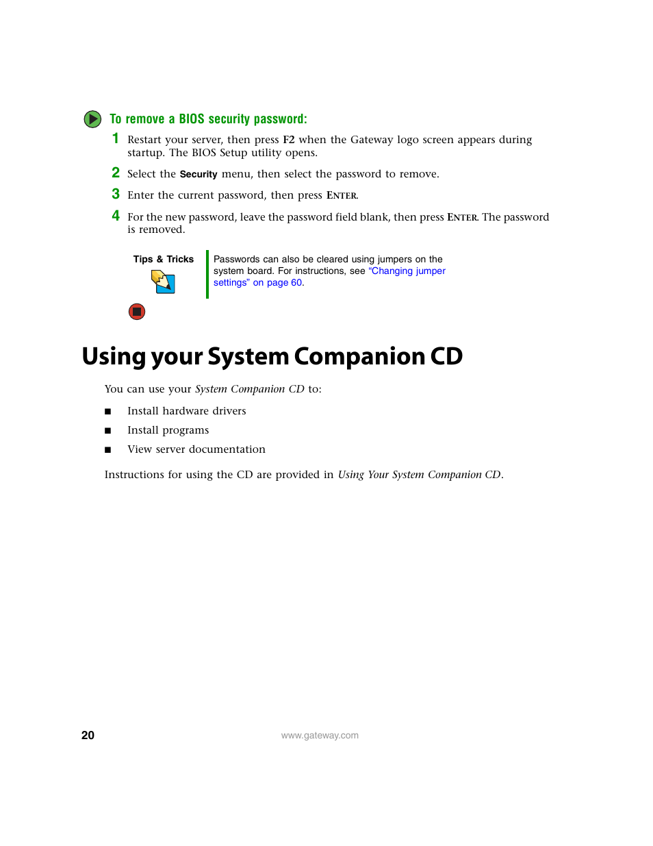 Using your system companion cd, Using your system | Gateway 9210 User Manual | Page 25 / 106